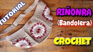 RIÑONERA  BANDOLERA  DE GRANNYS A CROCHET  Nana 🔴  Inspirada en imágenes de pinteres [upl. by Neryt823]