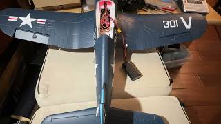 FMS 800mm Corsair with Ardupilot flaperon Matek F405 Arduplane [upl. by Adhern]