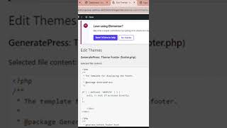 Using the WordPress theme editor in wordpress shorts wordpress [upl. by Vivia456]