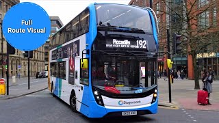 Stagecoach Manchester 192 Full Route Visual Stepping Hill to Manchester Piccadilly via Stockport [upl. by Nathan706]