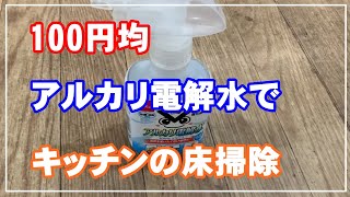 【床掃除】アルカリ電解水でキッチンの床掃除しました／100円均一ダイソーで購入 [upl. by Cuttie]