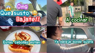 Enseñando a cuki manejarcasi me da un ataque 😱chino le tocó cocinarchicagovlog [upl. by Ajtak]