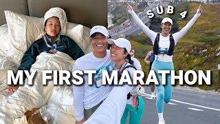 MY FIRST MARATHON Race Day Experience  Sub 4 Hour Marathon [upl. by Yona]