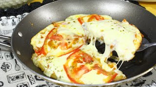 VOCÊ PREPARA A MASSA EM MENOS DE 5 MINUTOS  PIZZA DE FRIGIDEIRA MAIS FÁCIL QUE EXISTE DELICIOSA [upl. by Alexandr]