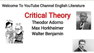 Theodor Adorno  Walter Benjamin  Max Horkheimer Critical Theorists Frankfurt  Critical Theory [upl. by Dusty]