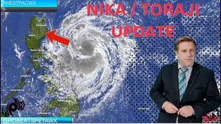 Nika intensifying to Typhoon Status prior to landfall multiple other storms developing westpacwx [upl. by Demeter]