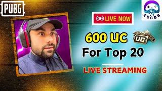 600 UC For Top 20 Players No chicken Free UC chat Giveaway PUBG Mobile chatgiveaway livepubg [upl. by Banquer915]