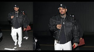 Singer Chris Brown Steps Out in Style Partying at The Fleur Room with Friends [upl. by Micky983]