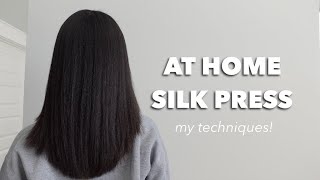 How to Silk Press on Natural Hair At Home  Thick Type 4 hair [upl. by Merow]