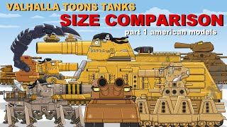 quotSize Comparison of Valhalla Toons Tanksquot Cartoons about tanks [upl. by Akcirred270]