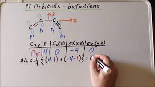 Projection operator method pi MOs of butadiene [upl. by Walke]