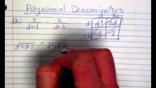 Finding a Common Denominator with Polynomial Denominators Example 1 [upl. by Giah]