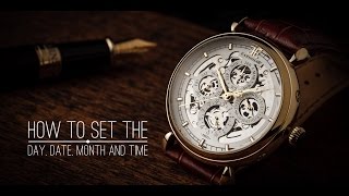 Thomas Earnshaw How to Set the Day Date Month and Time Dials [upl. by Evelin]