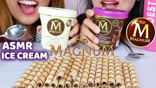 MAGNUM ICE CREAM PINTS  ASMR EATING EXTREME CRUNCH  KimampLiz ASMR [upl. by Margarita]