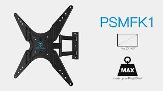 How to Install PERLESMITH PSMFK1 FullMotion Corner TV Mount [upl. by Diraj498]