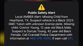 Rare EAS Emergency Alert  Local Area Emergency due to Amber Alert KFWR 959 [upl. by Langille]