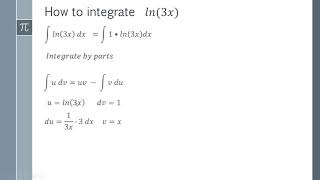 How to integrate ln3x [upl. by Erika286]