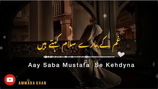 Aay Saba Mustafaﷺ Se Kehdyna  heart touching naat ❤️  slow  reverb  lyrics [upl. by Christalle]