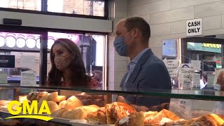 Prince William and Kate Middleton make bagels while surprising royal fans l GMA Digital [upl. by Chatterjee333]