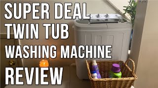 SUPER DEAL Compact Mini Twin Tub Washing Machine Review 2024  SpaceSaving Laundry Solution [upl. by Alyahsat]