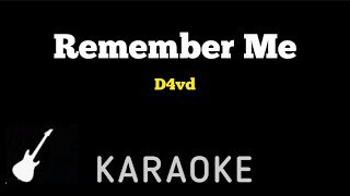 D4vd  Remember Me  Karaoke Guitar Instrumental [upl. by Oir]