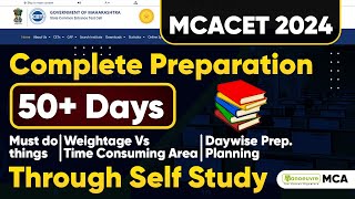 MAH MCA CET 2024  Complete Preparation Strategy Through SelfStudy  50 Days Left [upl. by Teirrah328]