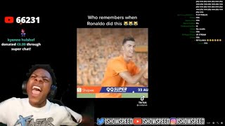 Ishowspeed reacts to Ronaldo Shopee advert rages 😂😂 [upl. by Airb]