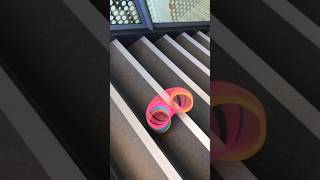 Giant slinky rolling down the stairs slinky asmr satisfying shorts [upl. by Llerrahs369]