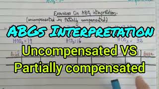 ABGs Interpretation  Uncompensated VS Partially Compensated [upl. by Eilerua]