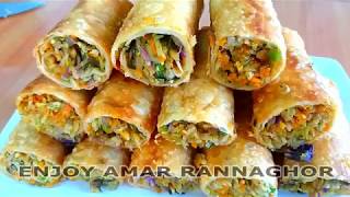 অনেক মজার ভেজিটেবল রোল  Bangladeshi Vegetable Roll Recipe Bangla [upl. by Saleme]