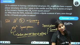 a In addition to having a tetrahedral structure CH4 might also have a square planar structure [upl. by Nyrrad]