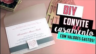 Como fazer Convite de Casamento Simples DIY  Faça você mesmo  Tutoriais casamento [upl. by Harmaning594]