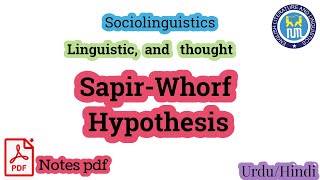 Sapir Whorf hypothesis  SapirWhorf hypothesis in sociolinguistics [upl. by Hgielac440]