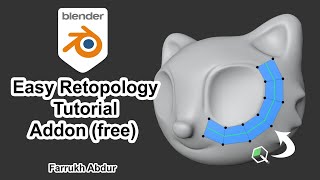 Easy Retopology Tutorial  PolyQuilt Addon Free  Blender [upl. by Aehsat453]