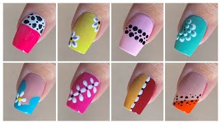 10 Easy nail art designs with household items  Diy nail art designs at home [upl. by Etnad]