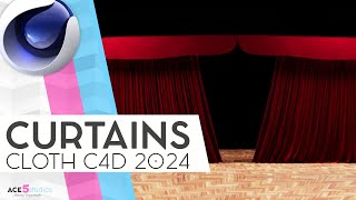 c4d Curtain Cloth sim 2024  part 1 [upl. by Nonnek]