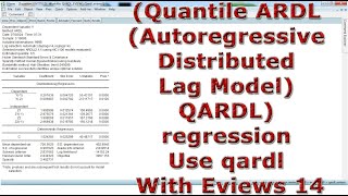 Quantile ARDL Autoregressive Distributed Lag Model QARDL regression Use qardl With Eviews 14 [upl. by Fanchie]