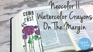 Neocolor II Watercolor Crayons  Bible Art Journaling Challenge Lesson 33 [upl. by Elo]