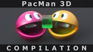 PacMan 3D Compilation 1 😋❤️ C4D4U [upl. by Anerbes]