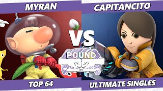 Pound 2022 Top 32  Myran Olimar Vs Capitancito Mii Swordfighter Mii Gunner SSBU Smash Ultimate [upl. by Leor561]