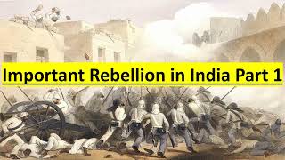 Important Rebellion in India Part 1 indianhistory modernhistory uppsc [upl. by Ary]