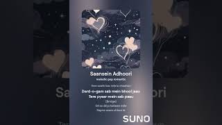 saansein💜 ❤️ adhoori💜 ❤️ songs 💜 ❤️ lyrics treding viralvideo [upl. by Senior101]