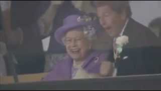 Queens reaction to Ascot victory June 20 2013 [upl. by Lienhard84]