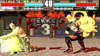 tekken 3 bryan vs paulbryan tekken 3tekken 3 bryantekken 3 gameplaybryan combo attack moves [upl. by Aeikan449]