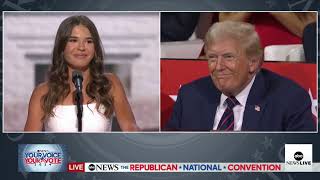 Kai Trump former presidents oldest grandchild speaks before father Donald Trump Jr [upl. by Cope]