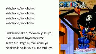 BINKS NO SAKE STRAWHAT VERSION LYRICS EASY LYRICS [upl. by Llerral687]