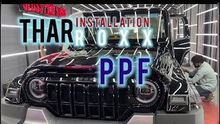 How To Installation On PPF THAR Roxx  paint protection film install [upl. by Anirehtac]