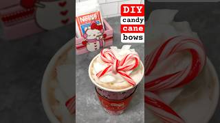 How to make Candy Cane Bows ♥️🤍♥️ christmascrafts christmasrecipe holidaywithyoutube [upl. by Inwat747]