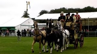 Horse drawn coach clips Royal County of Berkshire Show Newbury 2013 [upl. by Norrabal]