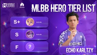 MLBB Hero Tier List  KarlTzy of ECHO [upl. by Miehar]